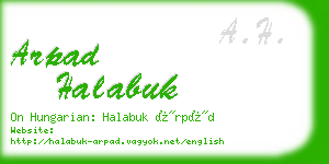 arpad halabuk business card